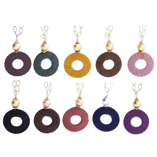 LONG NECKLACE CHAIN PENDANT RING TUBE LOOP