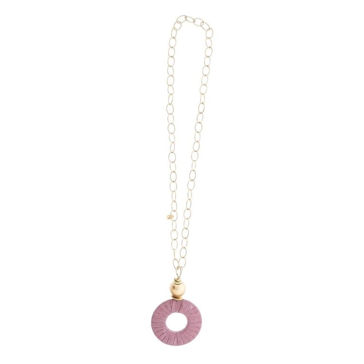 LONG NECKLACE CHAIN PENDANT RING TUBE LOOP