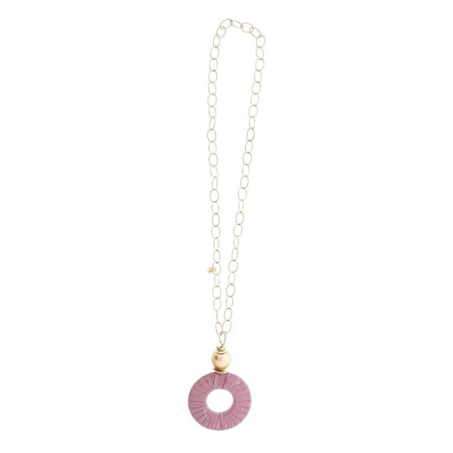 LONG NECKLACE CHAIN PENDANT RING TUBE LOOP