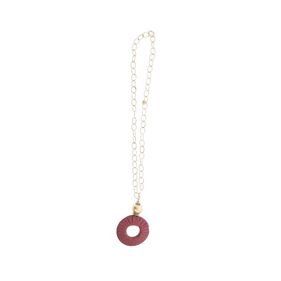 LONG NECKLACE CHAIN PENDANT RING TUBE LOOP