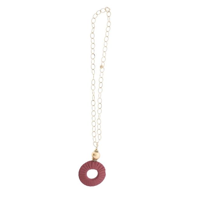 LONG NECKLACE CHAIN PENDANT RING TUBE LOOP