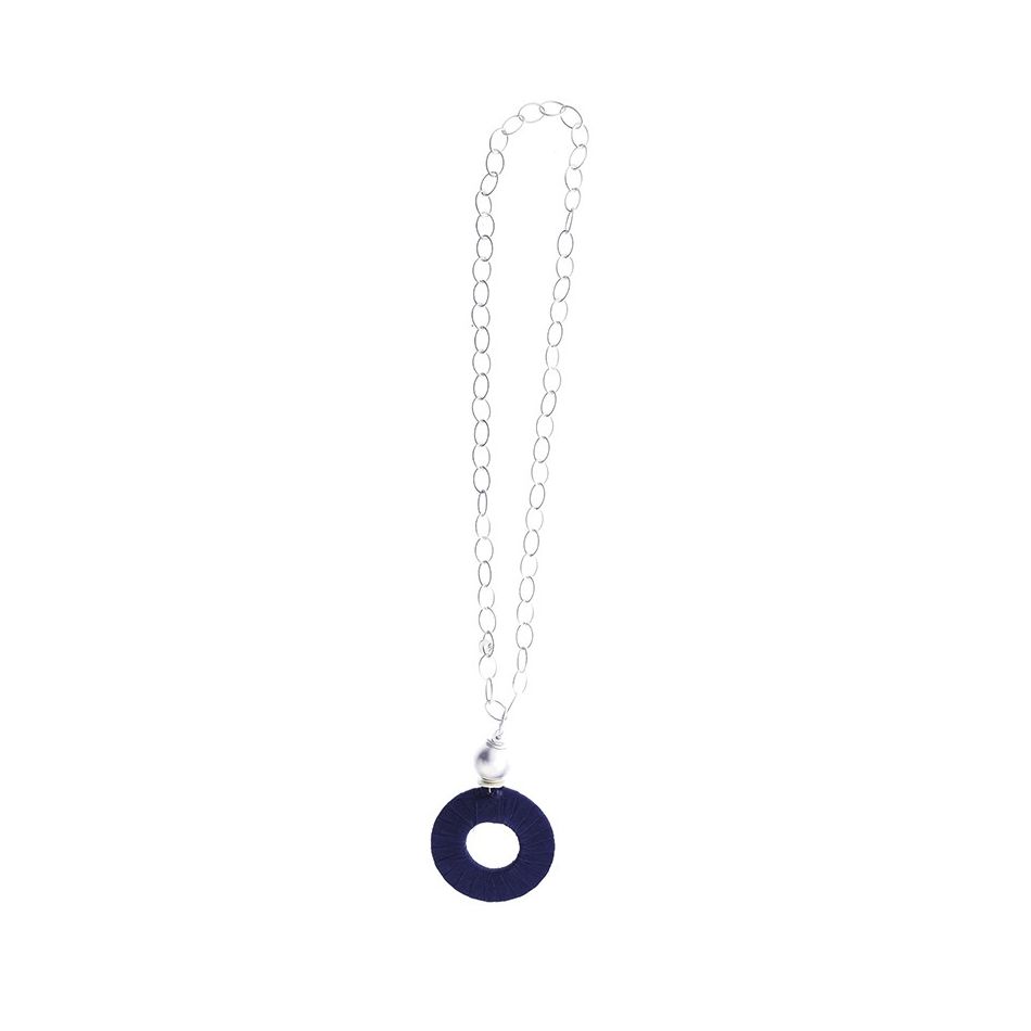 LONG NECKLACE CHAIN PENDANT RING TUBE LOOP