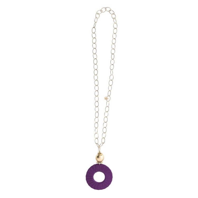 COLLAR LARGO CADENA COLGANTE ANILLA TUBO LAZO 2