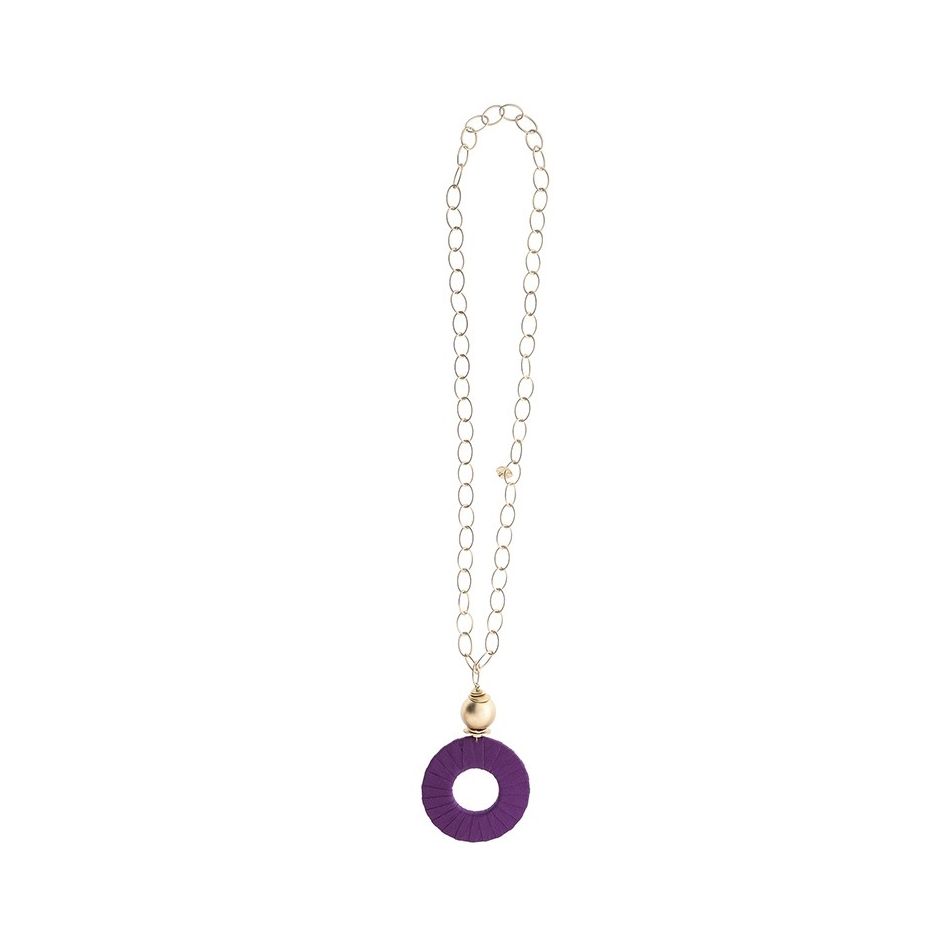 LONG NECKLACE CHAIN PENDANT RING TUBE LOOP